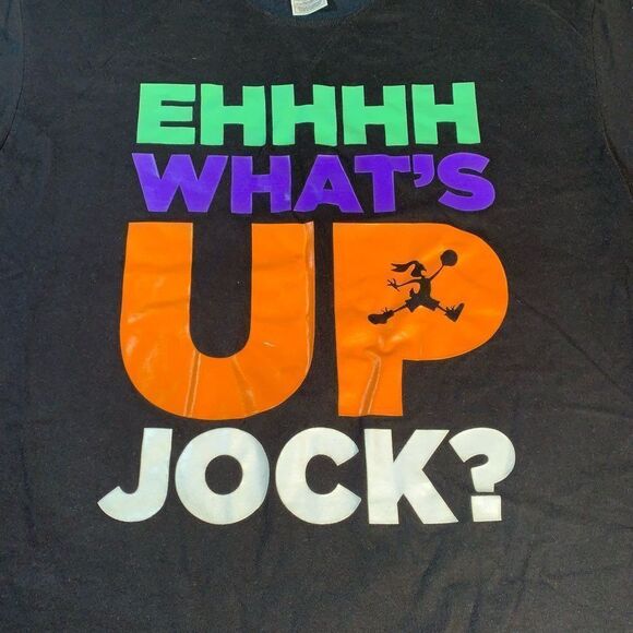 Nike Air Jordan Looney Tunes Bugs Bunny Jumpman What's Up Jock? Black XL T-Shirt - Picture 2 of 6